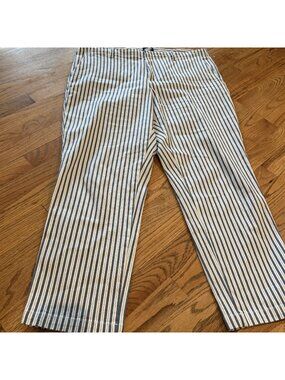 LANDS END WOMEN BLUE STRIPED PANTS SIZE 18